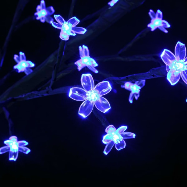 vidaXL Plastgran 2000 LED körsbärsblommor blåvitt ljus 500 cm Svart