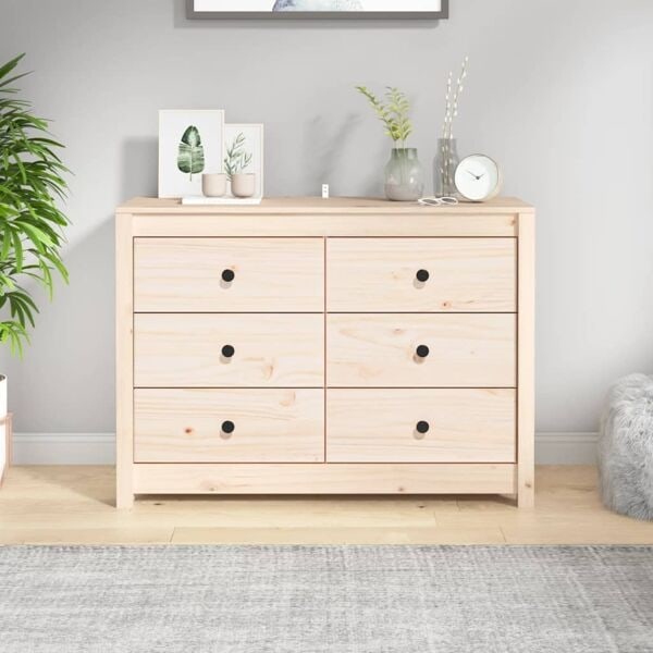 vidaXL Sidoskåp 100x40x72 cm massiv furu Brun