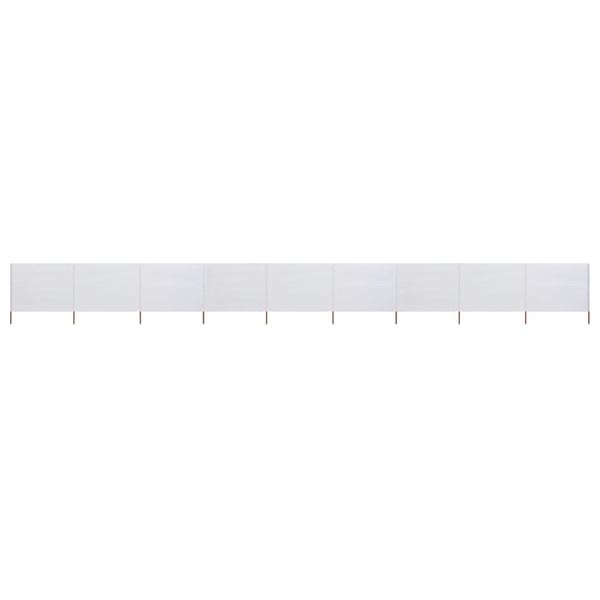 vidaXL Vindskydd 9 paneler tyg 1200x120 cm sandvit Vit