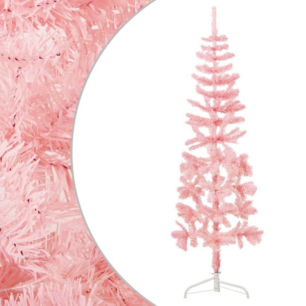 vidaXL Smal halv plastgran med stativ rosa 150 cm Rosa