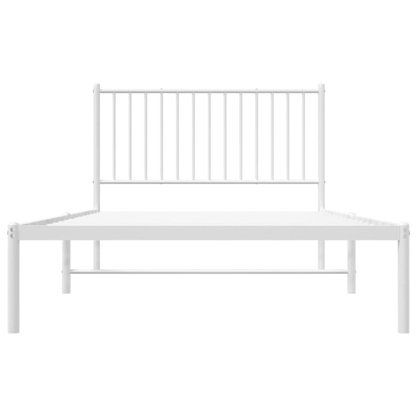 vidaXL Sängram med huvudgavel metall vit 107x203 cm Vit
