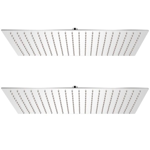 vidaXL Regnduschhuvud 2 st rostfritt stål 30x50 cm Silver