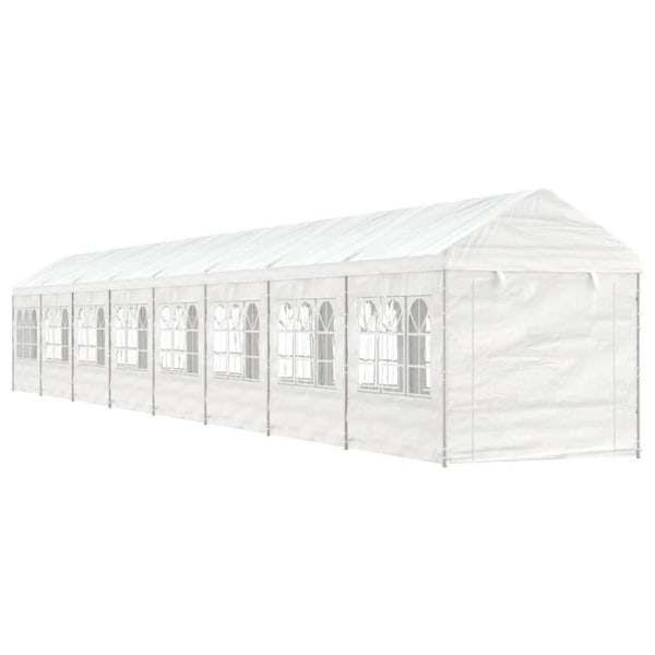 vidaXL Paviljong med tak vit 17,84x2,28x2,69 m polyeten Vit