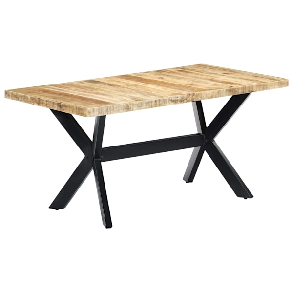 vidaXL Matbord 160x80x75 cm massivt grovt mangoträ Brun