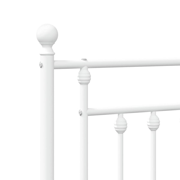 vidaXL Sängram med huvudgavel och fotgavel vit metall 90x190 cm Vit