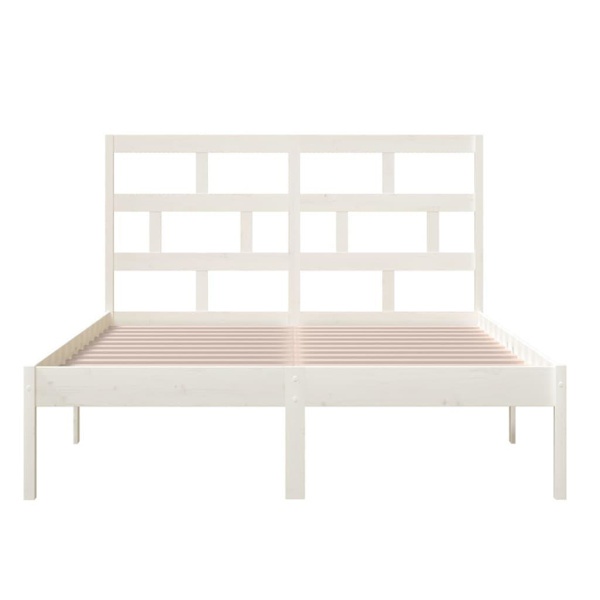 vidaXL Sängram vit massiv furu 120x200 cm Vit