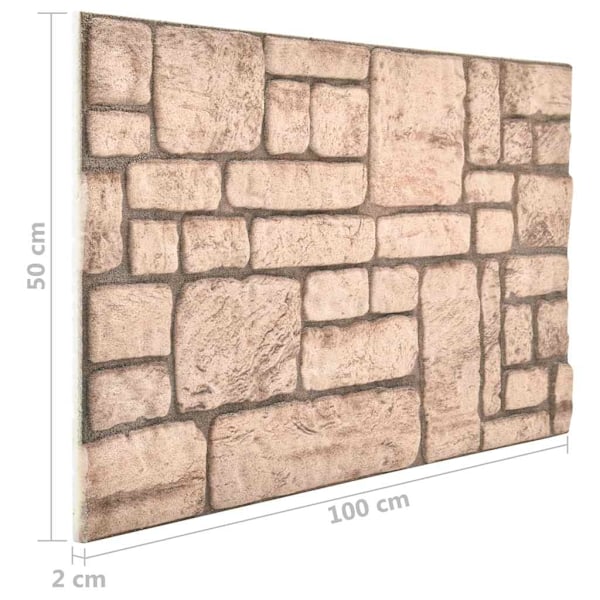 vidaXL Väggpaneler 3D beige tegel 10 st EPS Beige