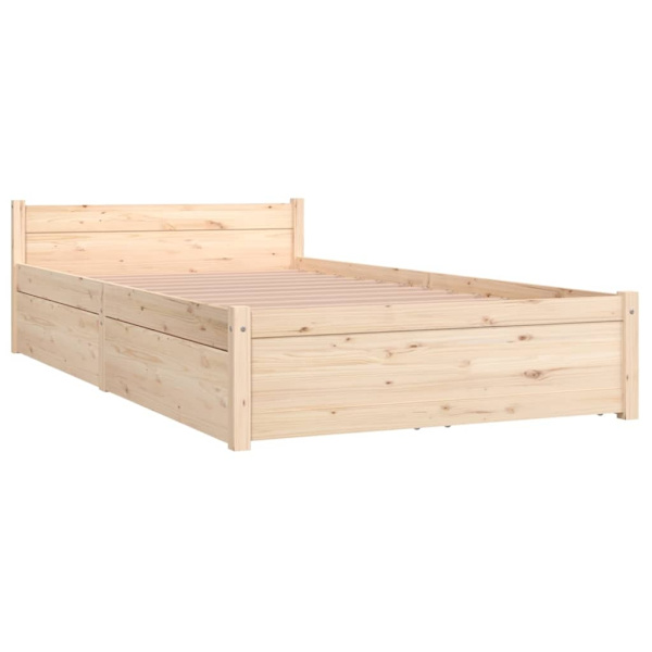vidaXL Sängram med lådor 90x200 cm Brun
