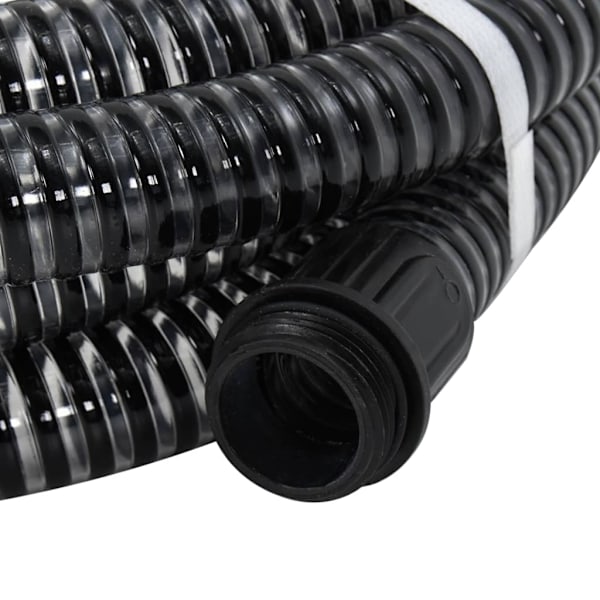vidaXL Sugslang med kopplingar mässing svart 1,1" 15 m PVC Svart