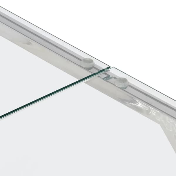 vidaXL Soffbord silver rostfritt stål och härdat glas Silver