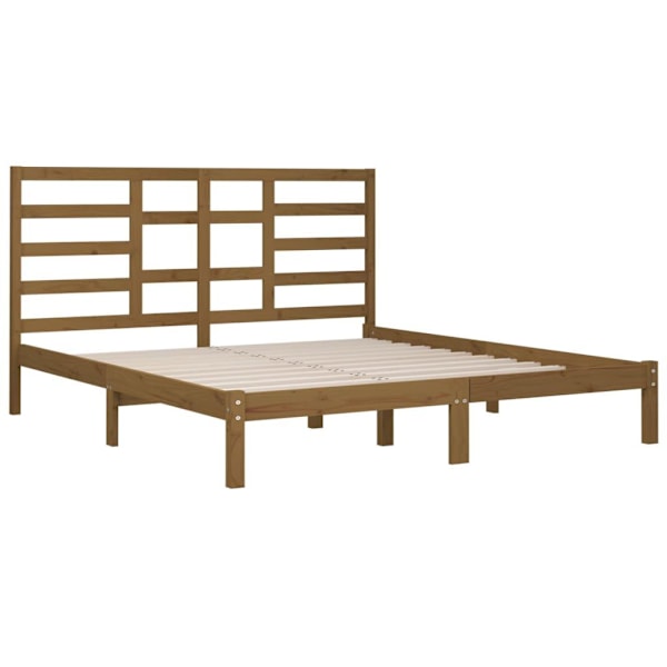 vidaXL Sängram honungsbrun massivt trä 200x200 cm Brun