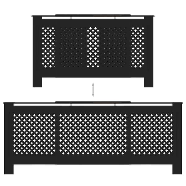 vidaXL Elementskydd MDF svart 205 cm Svart