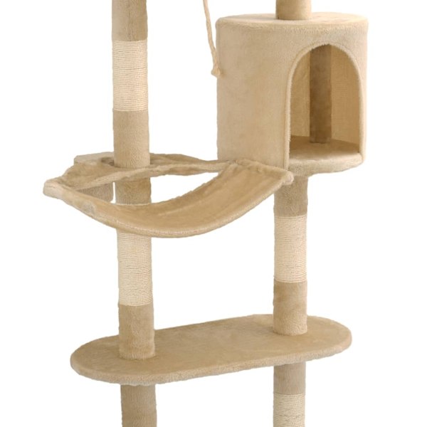 vidaXL Katt Klösträd väggmonterat med klöspelare i sisal 194 cm beige Beige