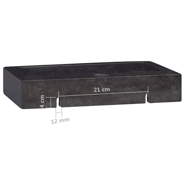 vidaXL Väggmonterat handfat svart 38x24x6,5 cm marmor Svart