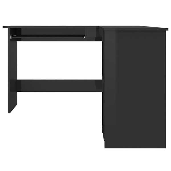 vidaXL Skrivbord L-format svart högglans 120x140x75 cm konstruerat trä Svart