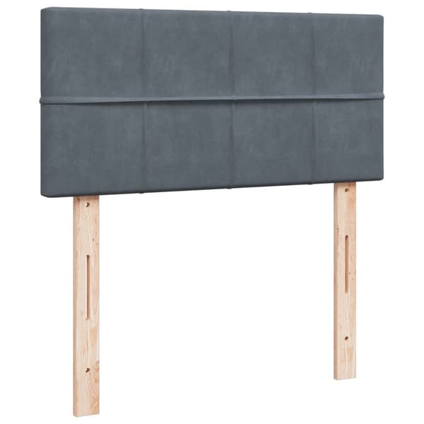 vidaXL Ramsäng med madrass mörkgrå 80x200 cm sammet Grå