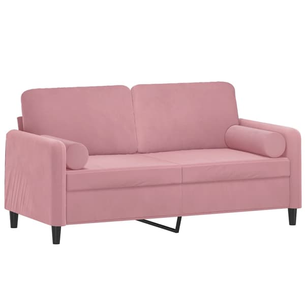 vidaXL 2-sitssoffa med prydnadskuddar rosa 140 cm sammet Rosa