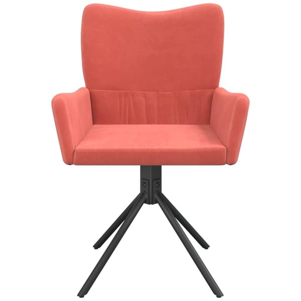 vidaXL Snurrbara matstolar 2 st rosa sammet Rosa