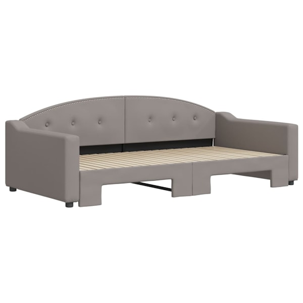 vidaXL Dagbädd utdragbar taupe 100x200 cm tyg Taupe