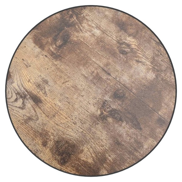 vidaXL Tebord svart och gul Ø35 cm MDF Brun