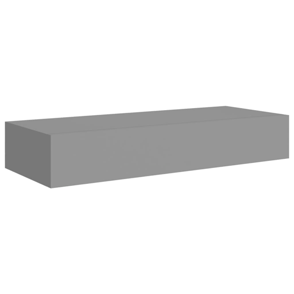 vidaXL Väggmonterad låda 2 st grå 60x23,5x10 cm MDF grå