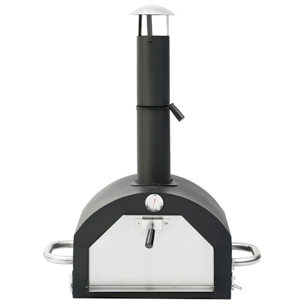 vidaXL Pizzaugn med pizzasten Svart