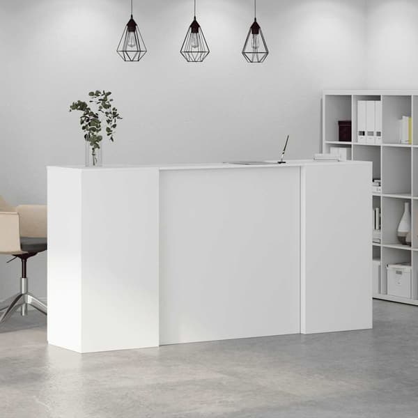 vidaXL Receptionsdisk vit 200x50x103,5 cm konstruerat trä Vit