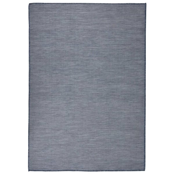 vidaXL Utomhusmatta plattvävd 140x200 cm blå Blå