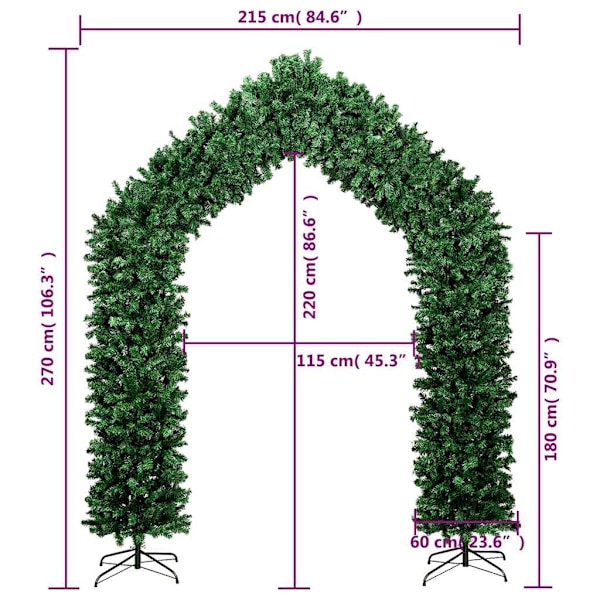 vidaXL Julgransbåge grön 270 cm Grön