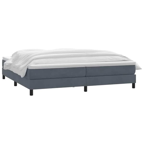 vidaXL Ramsäng med madrass mörkgrå 180x210 cm sammet Grå