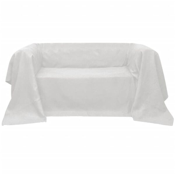 vidaXL Sofföverdrag i micromocka 210 x 280 cm gräddvit Creme