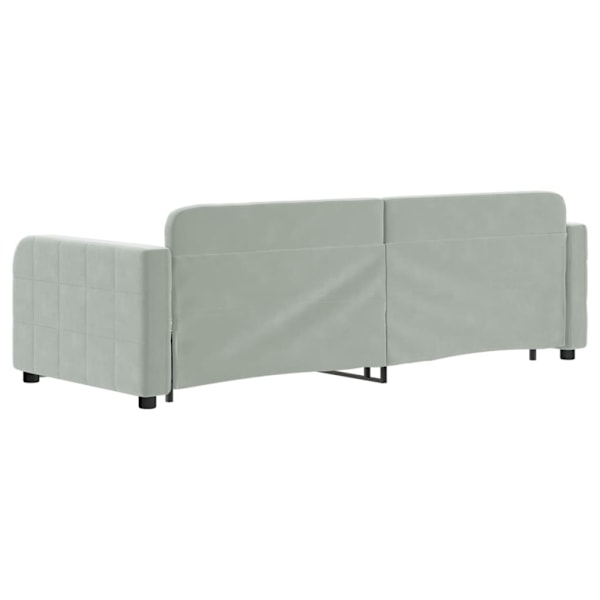 vidaXL Dagbädd utdragbar med lådor ljusgrå 80x200 cm sammet Grå