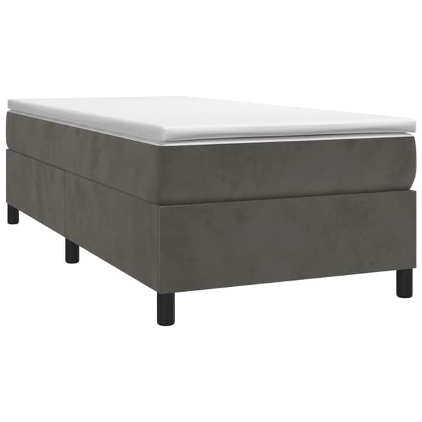 vidaXL Ramsäng med madrass mörkgrå 100x200 cm sammet Grå