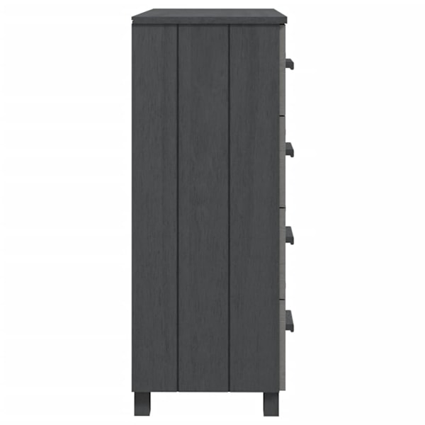 vidaXL Byrå HAMAR mörkgrå 79x40x103,5 cm massiv furu grå