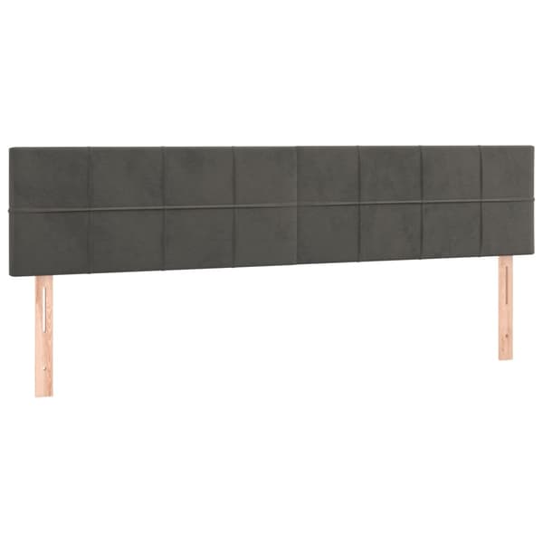 vidaXL Ramsäng med madrass mörkgrå 200x200 cm sammet Grå