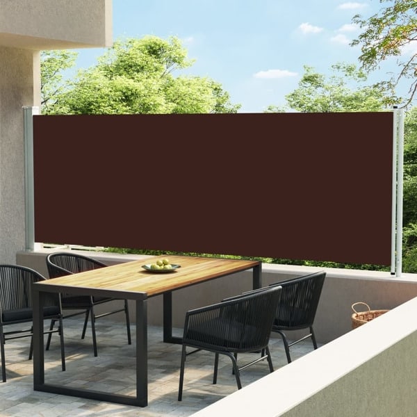 vidaXL Infällbar sidomarkis 160x600 cm brun Brun
