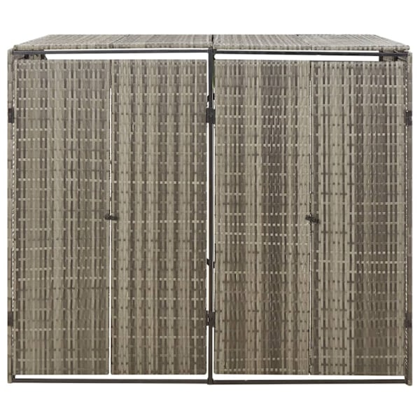 vidaXL Dubbelt skjul för soptunnor grå 140x80x117 cm konstrotting Grå