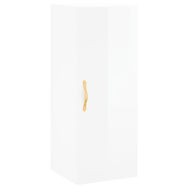 vidaXL Högskåp vit högglans 34,5x34x180 cm konstruerat trä Vit
