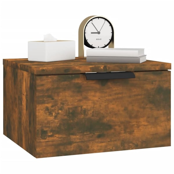 vidaXL Väggmonterade sängbord 2 st rökfärgad ek 34x30x20 cm Brun