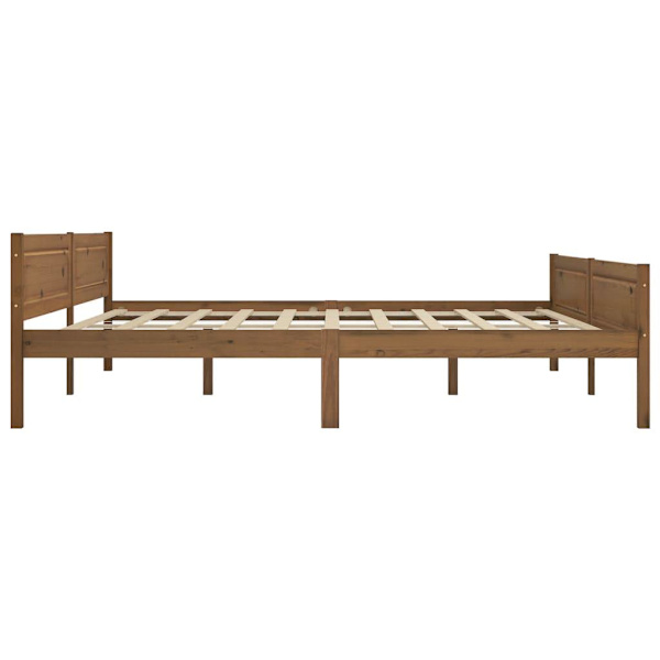 vidaXL Sängram massiv furu honungsbrun 200x200 cm Brun