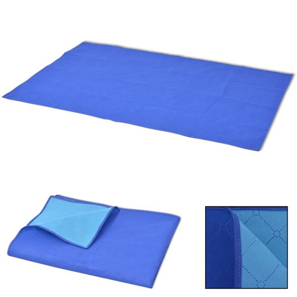 vidaXL Picknickfilt blå och ljusblå 150x200 cm multifärg