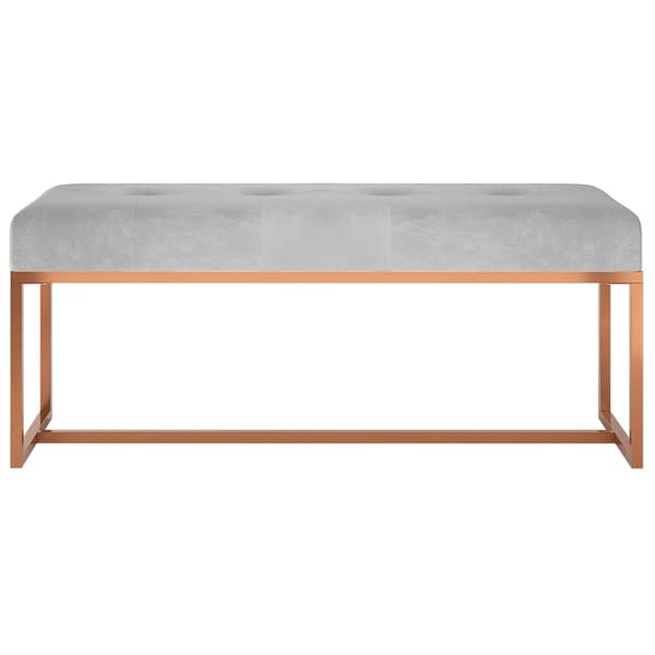 vidaXL Bänk grå 110x36x45 cm sammet Grå
