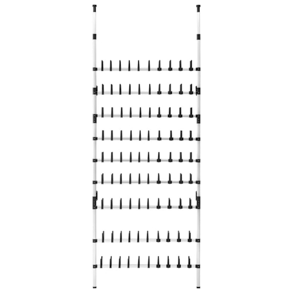 vidaXL Teleskopisk skohylla med stänger aluminium Silver