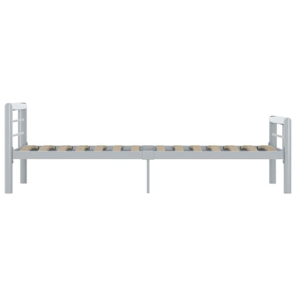 vidaXL Sängram grå och vit metall 100x200 cm grå