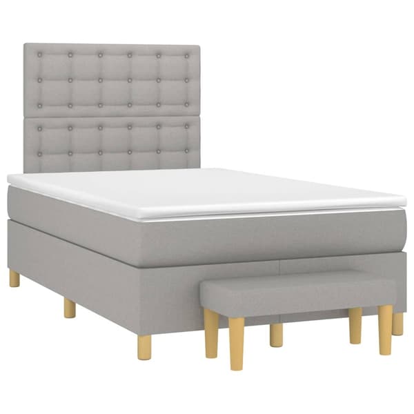 vidaXL Ramsäng med madrass ljusgrå 120x200 cm tyg Grå