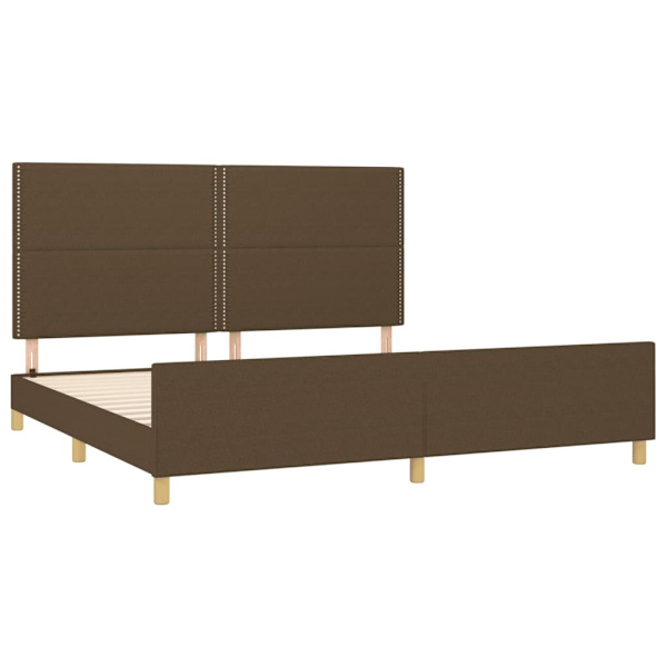 vidaXL Sängram utan madrass mörkbrun 200x200 cm tyg Brun