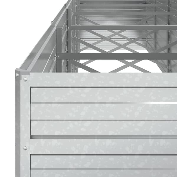 vidaXL Odlingslåda upphöjd galvaniserat stål 480x80x77 cm silver Silver