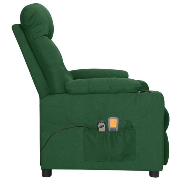 vidaXL Massagefåtölj mörkgrön tyg Grön