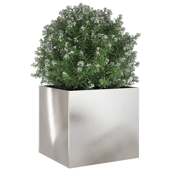 vidaXL Odlingslåda silver 32x30x29 cm rostfritt stål Silver