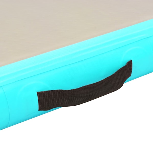 vidaXL Uppblåsbar gymnastikmatta med pump 400x100x10 cm PVC grön Grön